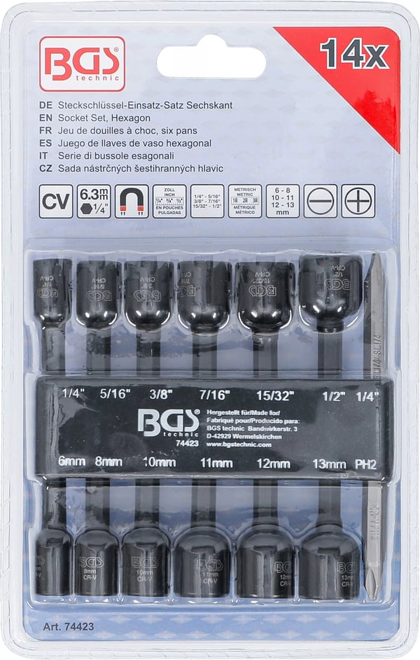 Pikkukuva 3 / 5: BGS technic Socket Set pistorasia
