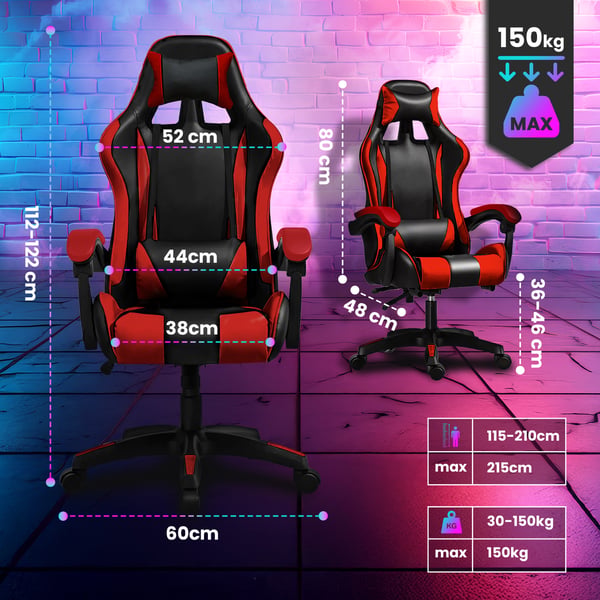 Miniatyrbillede 9 af 11: Extralink Gaming | Gaming chair | office chair, swivel, juodas and red, G-522