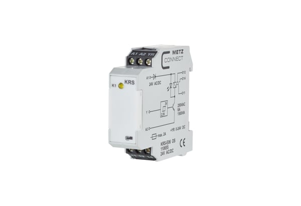 METZ CONNECT KRS-E06 24 V AC/DC strømrelæ Hvid