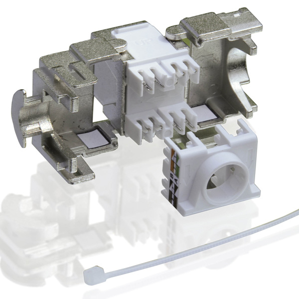 Miniatyrbillede 2 af 2: VALUE Cat.6a Keystone, RJ-45, shielded, toolless silver