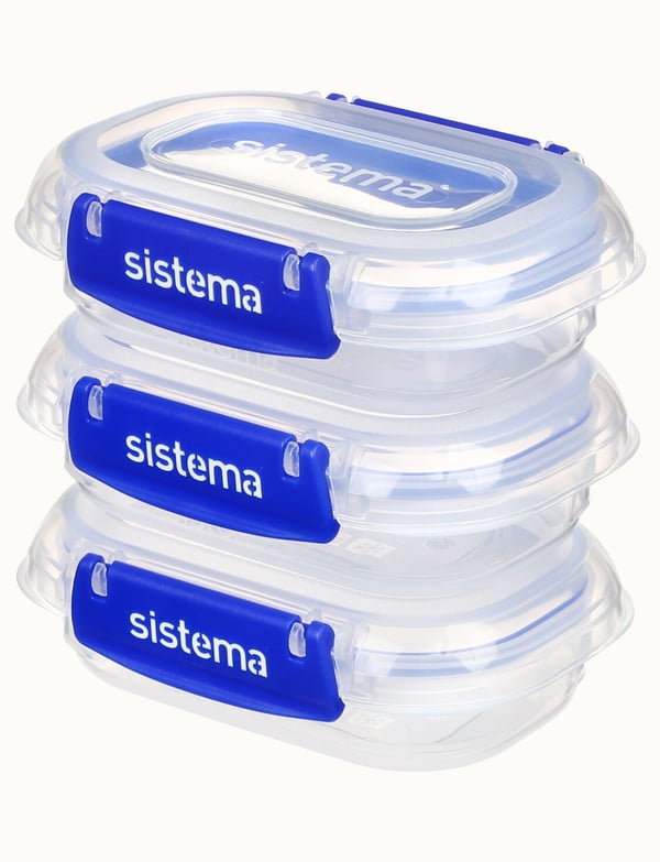 Sistema 881523 matburkar Rektangulär Container 0,18 l Transparent 3 styck