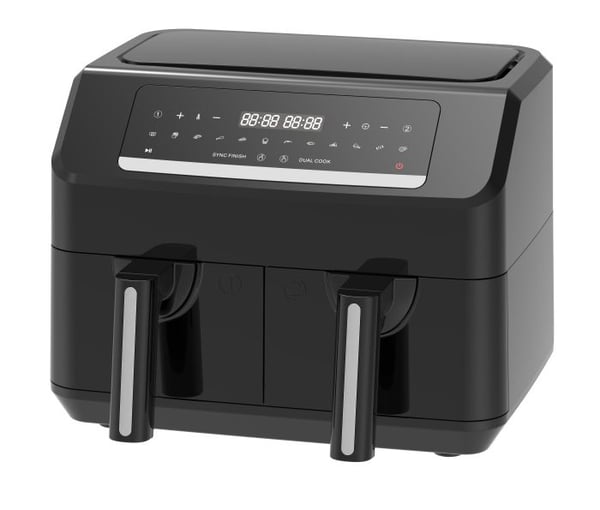 Emerio Smart Fryer AF-130376.1 Dobbelt 7,2 L Enkeltstående 2400 W Varmluftsteger Sort