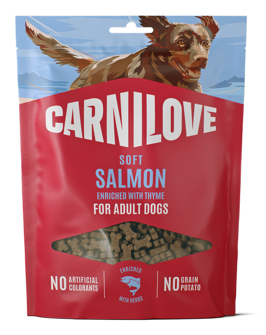 Miniatyrbillede 1 af 9: CARNILOVE SOFT Hund Snacks Laks 200 g