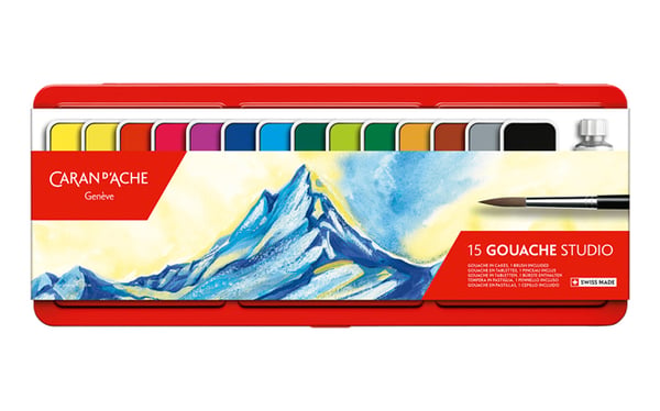 Caran d-Ache 1000.315 vandbaseret maling Flere Palette 15 stk