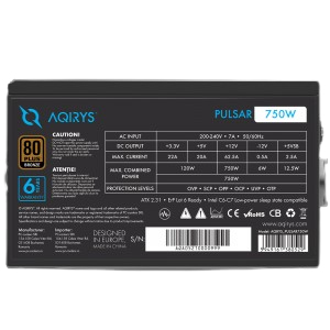 Aqirys AQRYS_PULSAR750W strömförsörjningsenheter 750 W 20+4 pin ATX ATX Svart