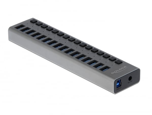 Miniatyrbillede 1 af 3: DeLOCK 63739 interface hub USB 2.0 Type-B 5000 Mbit/s Grå