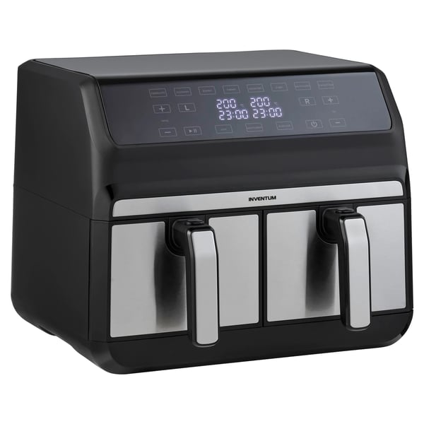 Miniatyrbild 2 av 10: Inventum GF800HLD fritös Dubbel 8 l Fristående 1700 W Varmluftsfritös Svart, Rostfritt stål