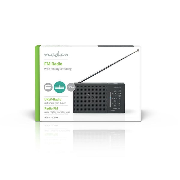 Nedis RDFM1200BK radioapparater Bärbar Analog Svart