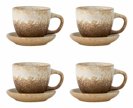 Miniatyrbillede 1 af 5: Bloomingville Brenta kop Brun, Beige Universel 4 stk