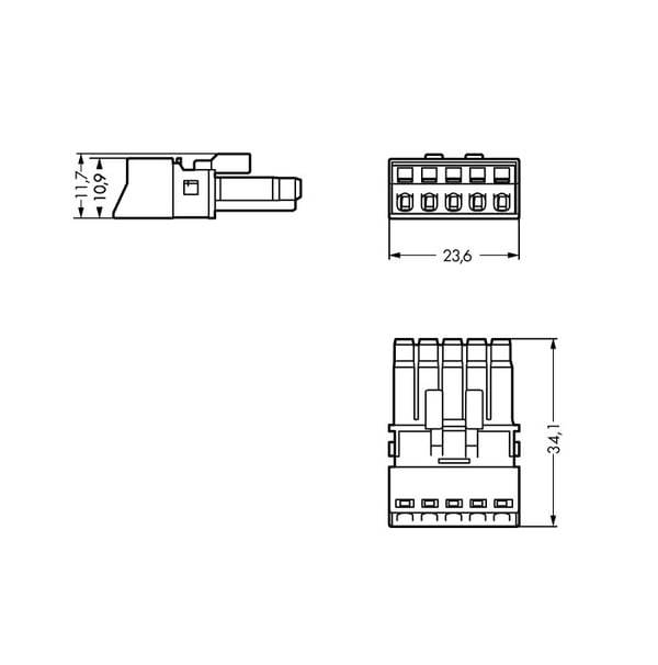 Miniatyrbillede 2 af 2: Wago 890-205 kabelsamler Sort