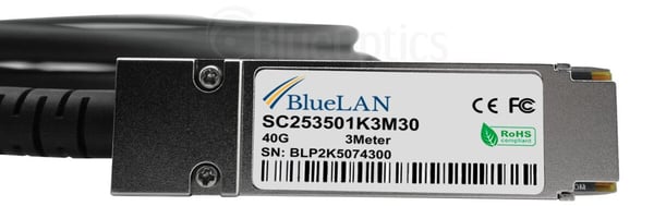 Miniatyrbillede 7 af 9: BlueOptics CPAC-TR-40SPLIT-QSFP-3M-BL InfiniBand og fiberoptisk kabel 4xSFP+ Koral, Sølv