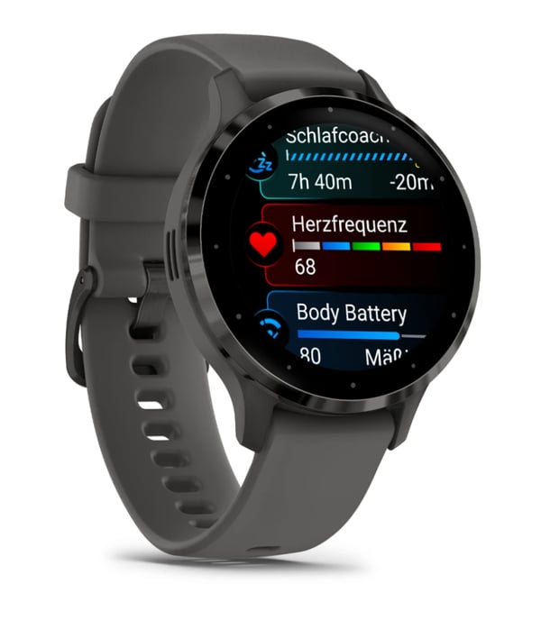 Miniatyrbillede 2 af 8: Garmin Venu 3S 3,05 cm (1.2") AMOLED 41 mm Digital 390 x 390 pixel Berøringsskærm Grå Wi-Fi GPS (satellit)