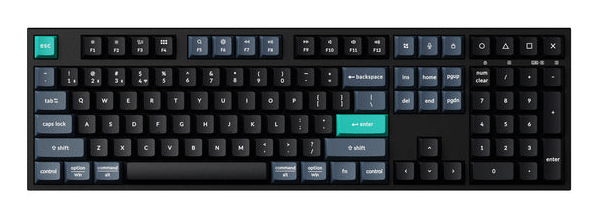 Keychron B36-K9 tastatur Universel USB + RF Wireless + Bluetooth Portugisisk Sort