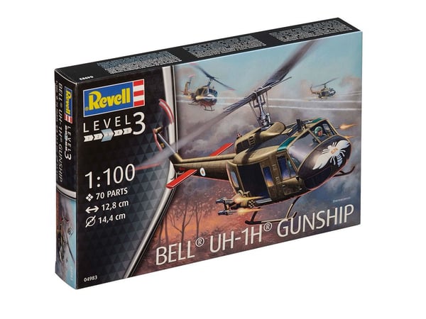 Revell Bell UH-1H Gunship Pienoismalliroottori-ilma-alus Kokoamispakkaus 1:100