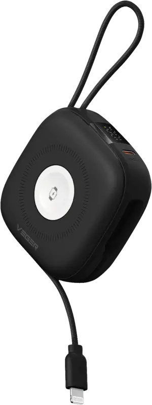 Miniatyrbillede 1 af 4: VEGER W1205 powerbank 10000 mAh Trådløs opladning Sort