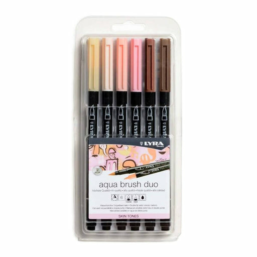 Lyra Aqua Brush Duo huopakynä Valikoidut värit 6 kpl