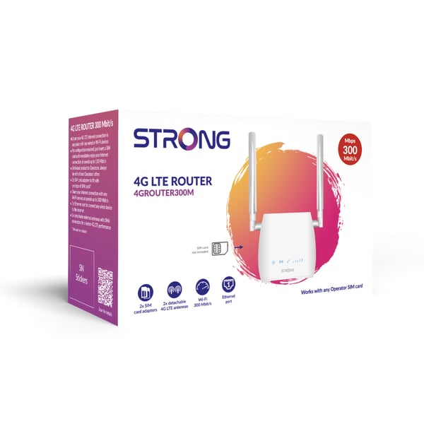 Miniatyrbillede 4 af 4: Strong 300M trådløs router Hurtigt ethernet Enkelt band (2,4 GHz) 4G Hvid