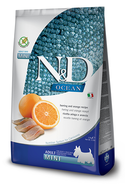 Farmina Pet Food N&D Ocean Herring & Orange 2,5 kg Voksen Sild