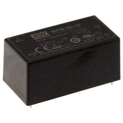 MEAN WELL MPM-20-5 strømadapter og vekselret 20 W