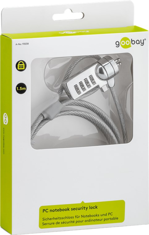 Goobay 93038 kaapelilukko Harmaa 1,5 m