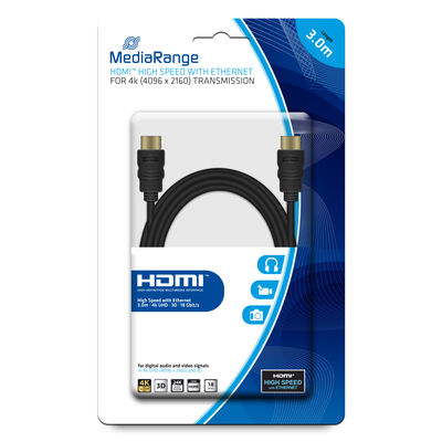 MediaRange MRCS157 HDMI-kabel 3 m HDMI Type A (Standard) Sort