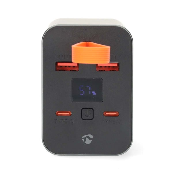Nedis PBKPD100W25BK akku- ja paristolaturi Litium polymeeri (LiPo) 30000 mAh Musta, Harmaa