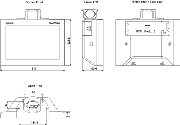 Siemens 6AV6646-1BC12-0AA1 touch-kontrolpanel 30,7 cm (12.1") 800 x 1280 pixel