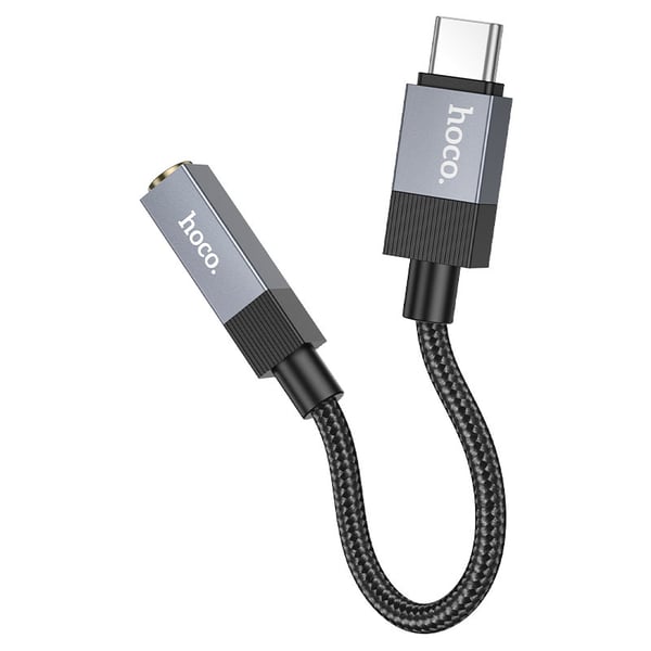 Hoco UPA32C Clever ljudkabel 0,15 m 3,5mm USB Type-C Svart, Grå