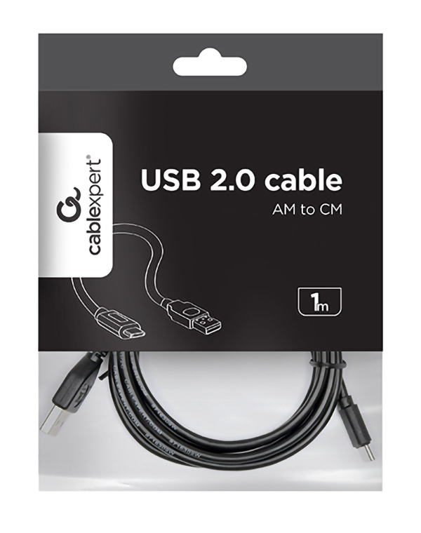 Miniatyrbillede 3 af 4: Gembird USB-A/USB-C, 1m USB-kabel USB 2.0 USB A USB C 0,48 Gbit/sek. Sort