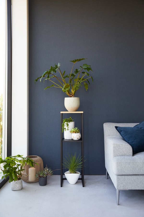 Yamazaki 5984 Flydende hylde Fritstående Bamboo, Stål Sort, Træ