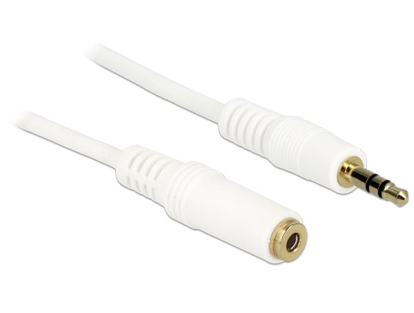 DeLOCK 3.5mm M-F, 3m lydkabel Hvid