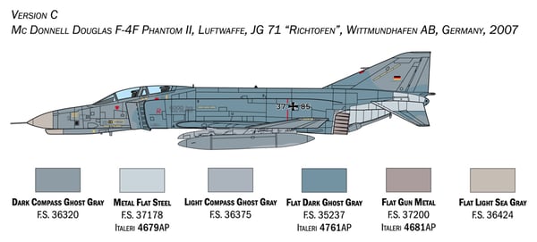 Italeri F-4E/F Phantom II Model af fly Monteringssæt 1:72