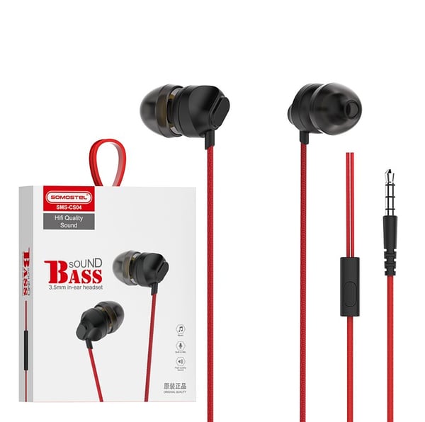 Miniatyrbild 4 av 5: SOMOSTEL SMS-CS04 Headset Kabel I öra Samtal/musik Röd