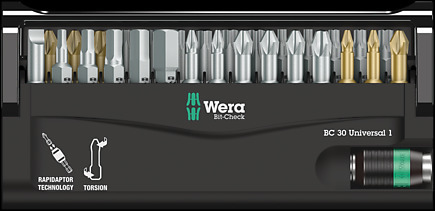 Wera MIT RAPIDAPTOR HALTER 30TLG. / WERA 29 BITS I BIT-CHECK 05056440001