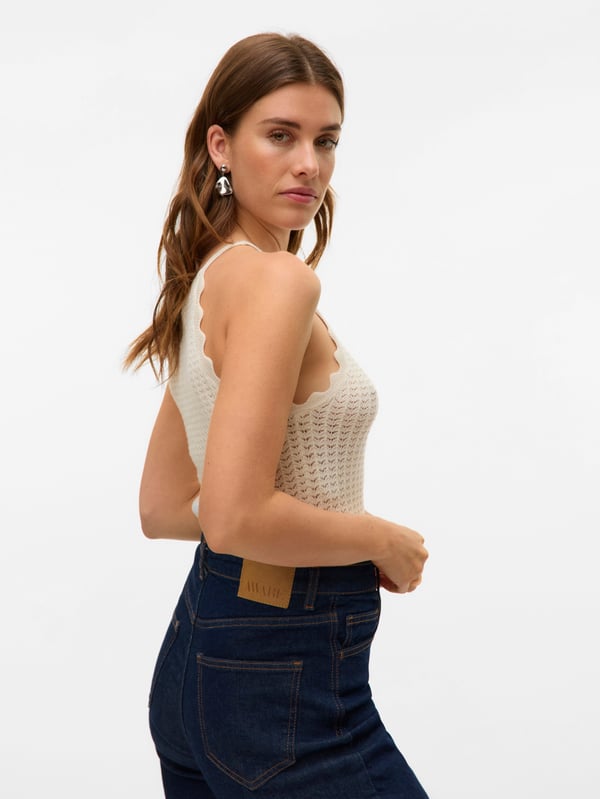 Vero Moda AWPANAMA Knit top Ärmlös tröja Rund ringning Ärmlös