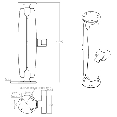 RAM Mounts RAM-101U-D Telineen osa ja lisätarvike