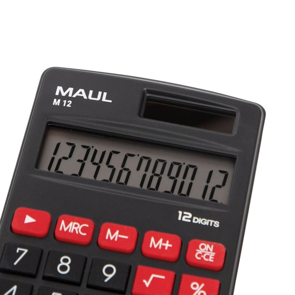 MAUL M 12 laskin Tasku Näyttölaskin Musta, Punainen