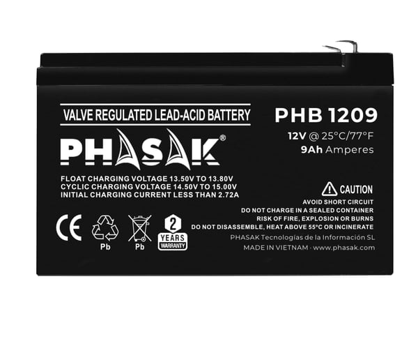 Miniatyrbillede 5 af 9: Phasak PHB 1209 UPS batteri Blybatterier (VRLA) 12 V 9 At