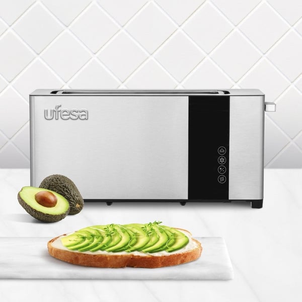 Miniatyrbillede 2 af 4: Ufesa 71305541 brødrister 7 1 skive(r) 1050 W Sort, Rustfrit stål