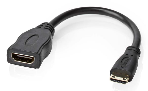 Pikkukuva 3 / 5: Nedis CVGB34590BK02 HDMI-kaapeli 0,2 m HDMI-tyyppi A (vakio) HDMI Type C (Mini) Musta