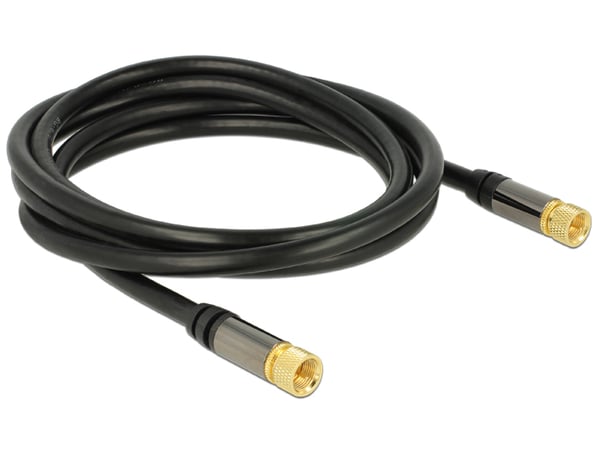 DeLOCK 88919 koaxial kabel RG-6/U 2 m F Sort DeLOCK 88919 koaxial kabel RG-6/U 2 m F Sort