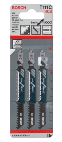 Bosch T 111 C Figursågblad Stål med hög kolhalt (HCS) 3 styck