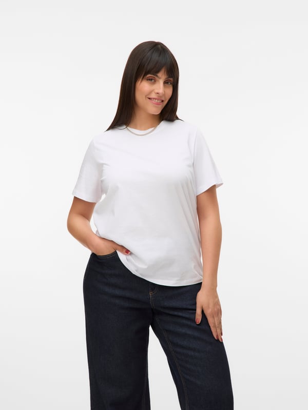 Vero Moda VMPAULINA T-Shirt Skjorte Rund halsudskæring Kort ærme
