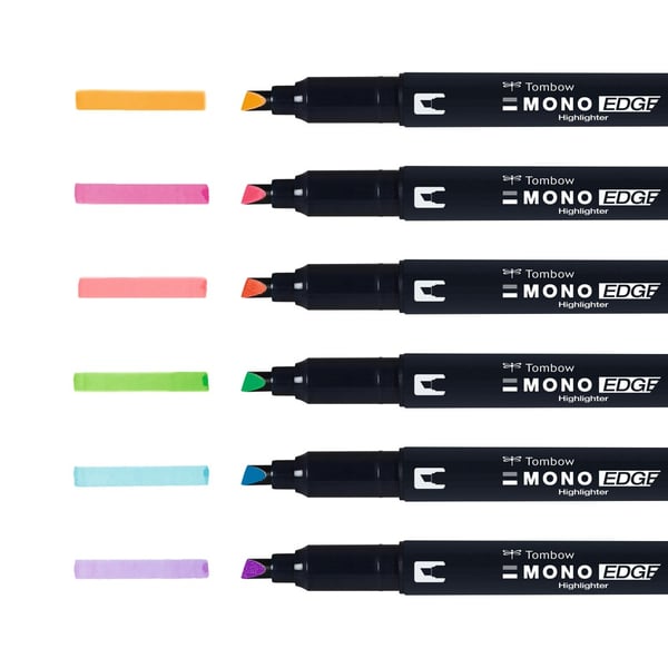 Tombow MONO edge speedmarker 6 stk Fin/projektilspids Flerfarvet