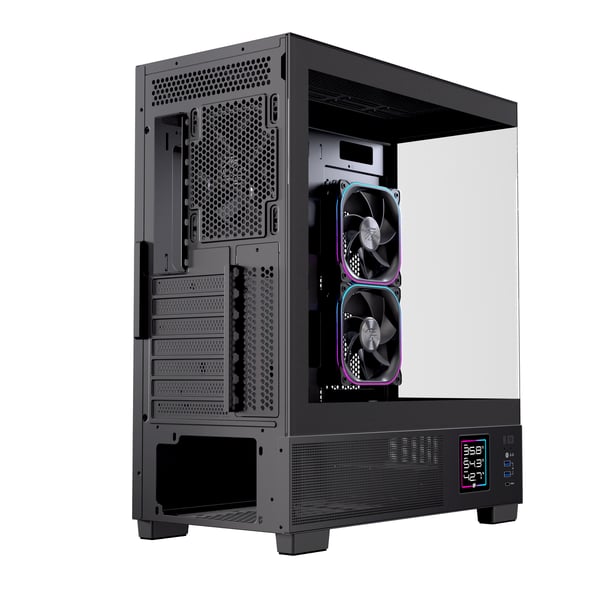 Einarex EXCS-PR-51DR-B tietokonekotelo Midi Tower Musta