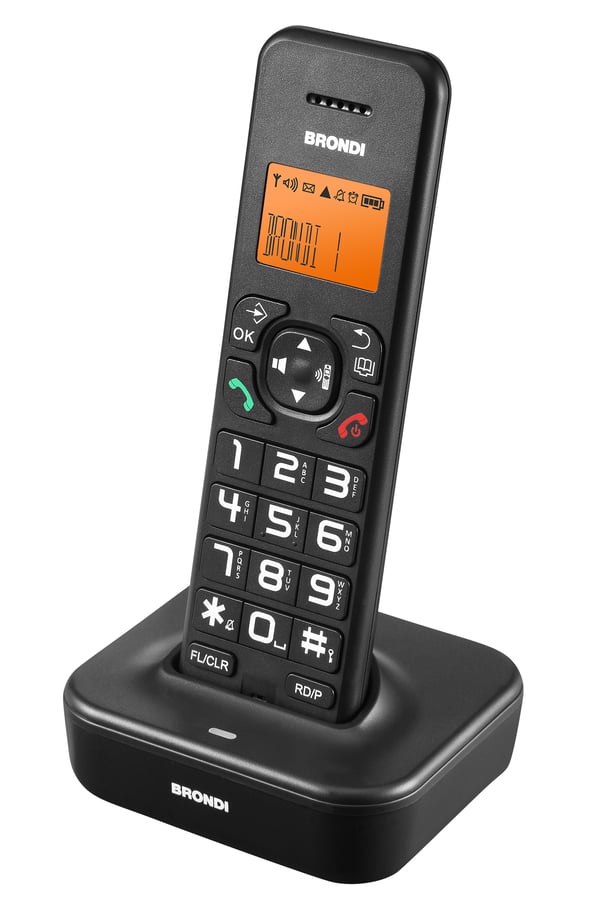 Brondi Bravo Star DECT-telefon Namn och uppringnings-ID Svart