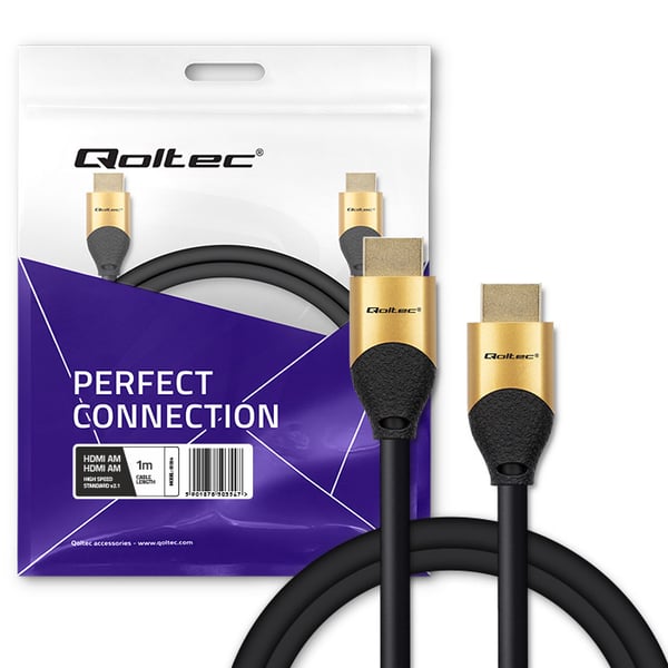 Qoltec 50354 HDMI-kaapeli 1 m HDMI-tyyppi A (vakio) Musta