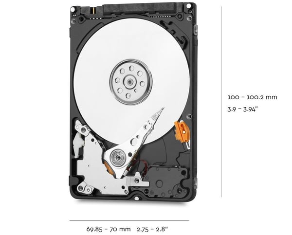 Western Digital Blue interna hårddiskar 2 TB 5400 RPM 128 MB 2.5" Serial ATA III