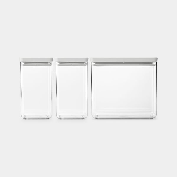 Brabantia Tasty+ Rektangulær Dåse 6,7 L Lys grå, Transparent 3 stk