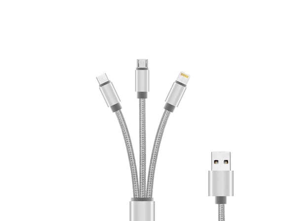 DLH DY-TU4108 matkapuhelimen kaapeli Hopea, Valkoinen 1,2 m USB A DLH DY-TU4108 matkapuhelimen kaapeli Hopea, Valkoinen 1,2 m USB A